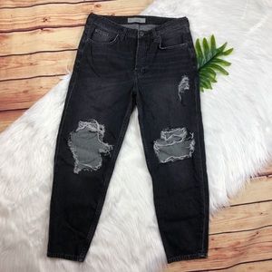 Topshop Hayden  black denim boyfriend jeans